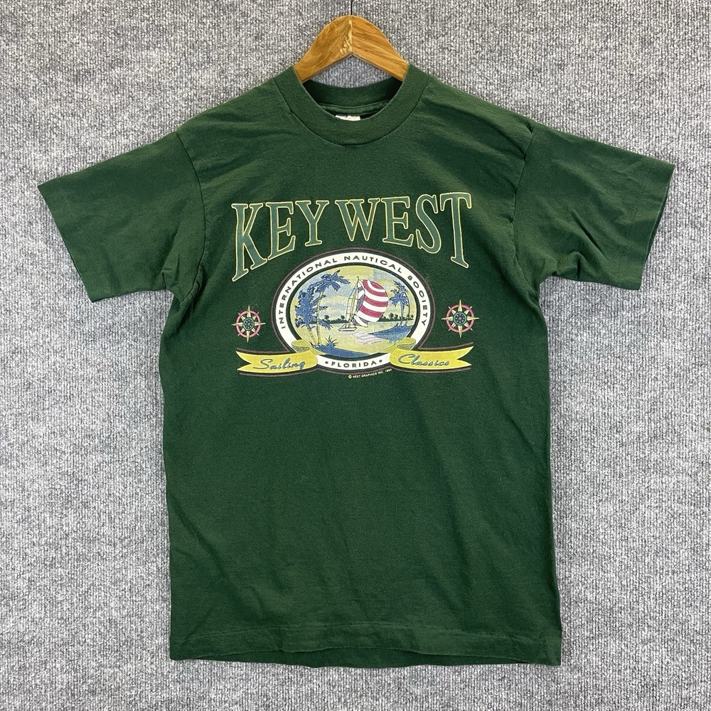Vintage Key West Florida T Shirt Men's Size Medium Green 1994 Single Stitch